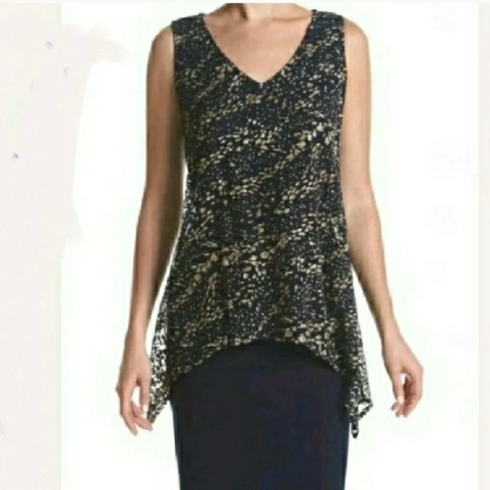 SLNY vneck mesh overlay sheath dress Semi Formal - Picture 2 of 6